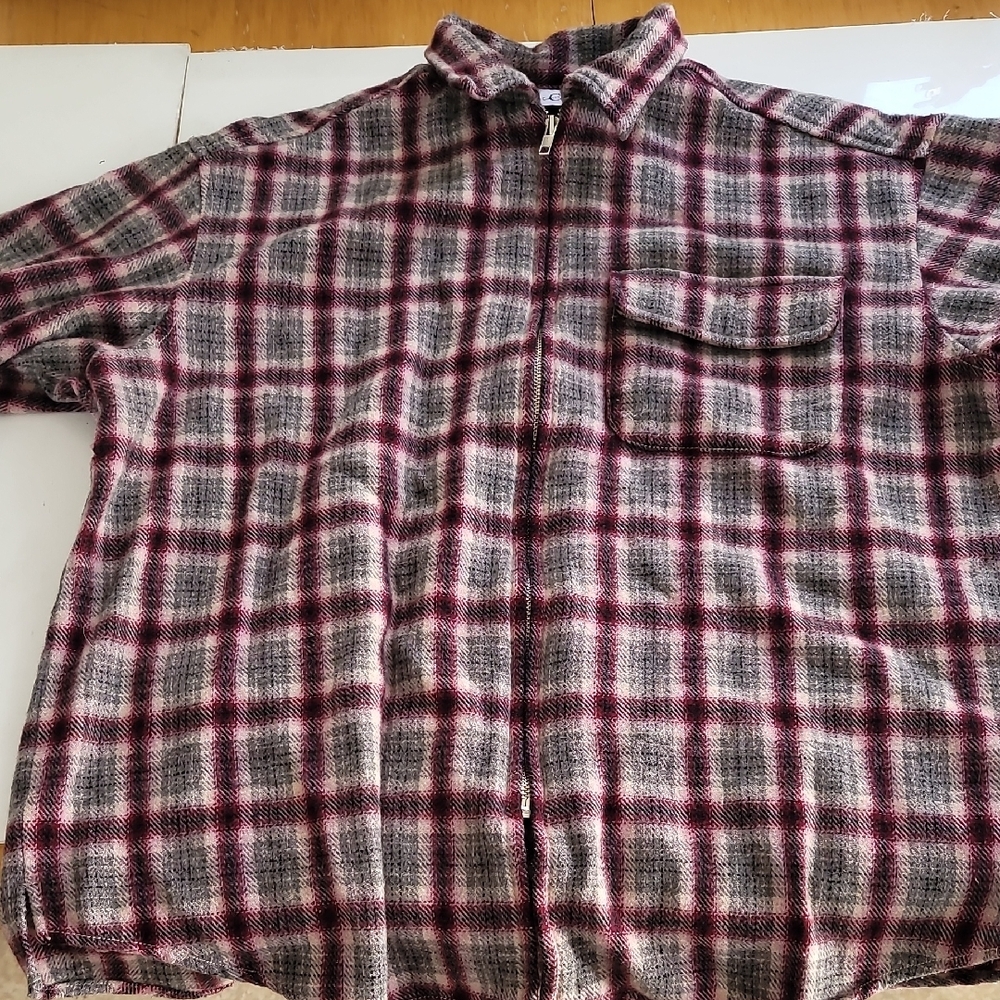 Calvin KLEIN Plaid Zip-Up Jacket